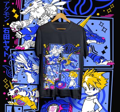 Футболка Габумон Digimon Adventure Цуномон Пунимон Гарурумон Аниме футболка