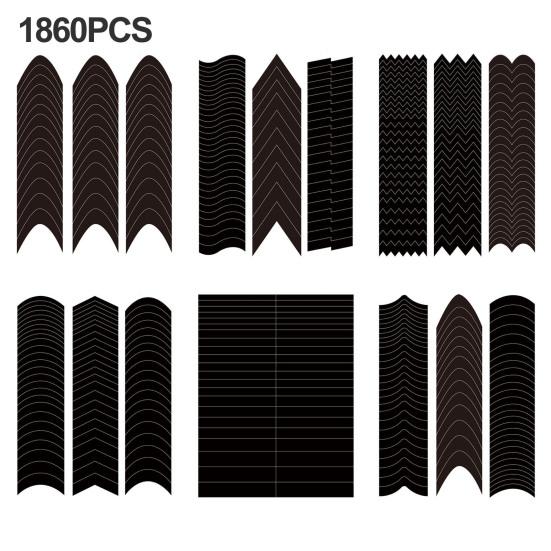 1860Pcs/Set French Tip for Stickers Auxiliary Self-adhesive Manicure Strips Nail Stickers French Nails