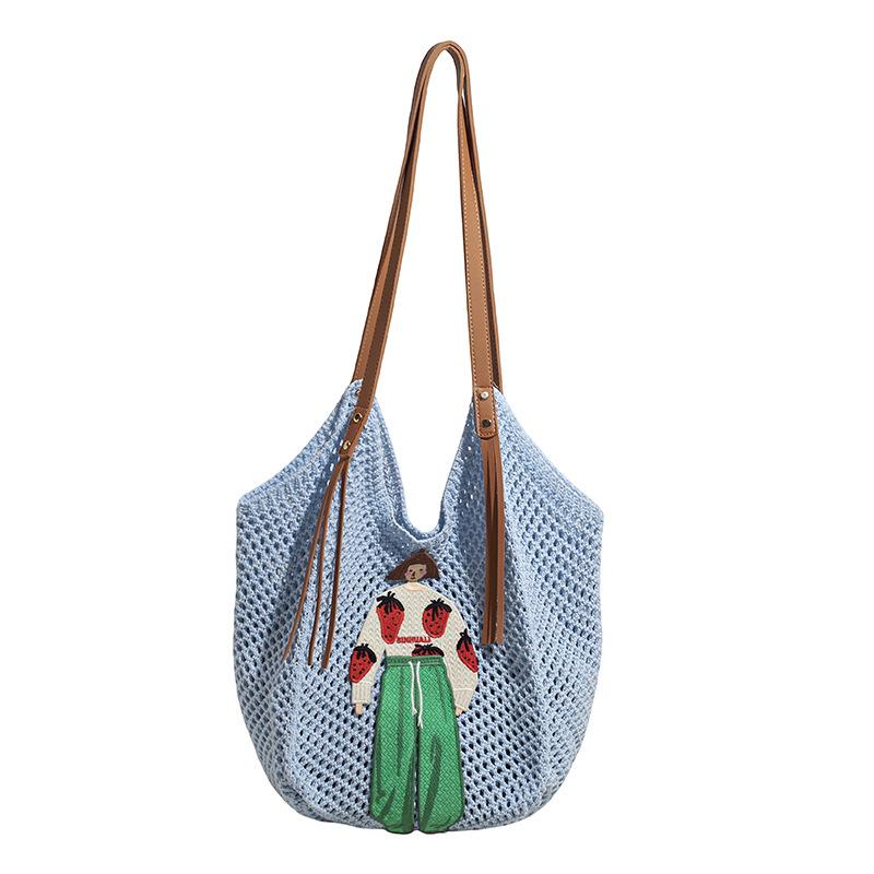 Ленивый стиль модная вязаная сумка женская новая сумка через плечо под мышку большая вместимость сумка-тоут для поездок