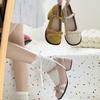 Французский вечерний бриз бант толстый каблук туфли Мэри Джейн женские 2025 лето новые универсальные маленькие ретро туфли