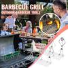 Metal Art Sculpture Set Three People Standing on Grill Mesh Handmade Decorative Barbecue Hot Dog Cooking Tool Figurines