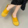 Fashion Baotou Slippers Women's Summer New Round Toe Suede Deep Mouth Cutout Breathable Soft Sole Non-slip Flat Shoes