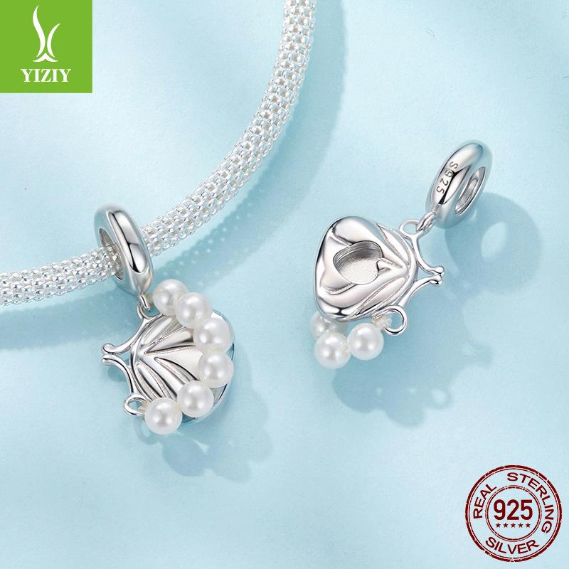 Серебро 925 пробы Бусина Подвеска Сумка Ювелирные Аксессуары Элегантность Темперамент Шарм Бусины