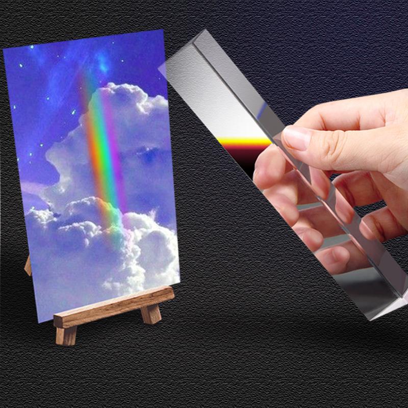 Borence Triprism optical glass photography props rainbow equipment prism length size seven color Mitsubishi mirror Teaching Tool