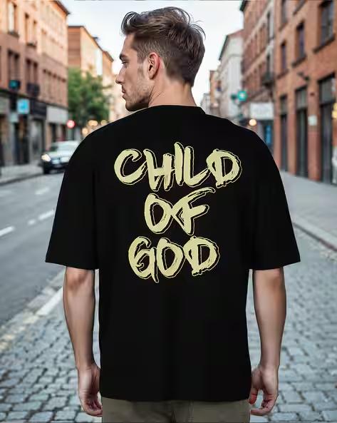 DropShoulder Sleeves Back Typographic Print Oversized Fit Crew Tshirt Plus Size Summer Classic Style Sports Top for Men Women