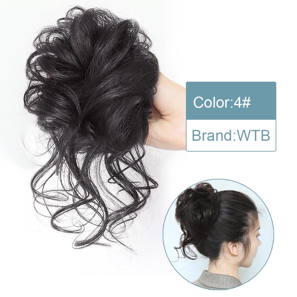 Short Messy Fluffy Chignon Donut Hair Bun Pad Elastic Hair Rope Rubber Band Synthetic Ponytail Hair Extension