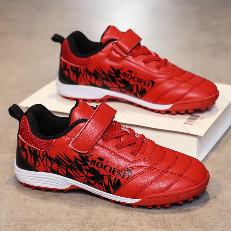 Детские футбольные бутсы 31-40 лет, молодежные футбольные бутсы с короткими шипами на липучке, тренировочные детские футбольные бутсы для мальчиков