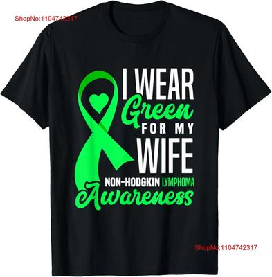 Я ношу зеленое в знак поддержки жены Футболка с принтом awareness лимфомы неходжкина винтажная стираная модная с графикой Эластичная дышащая Унисекс
