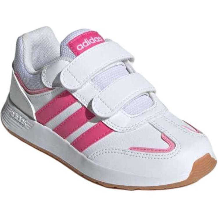 Adidas Tensaurs Switch Cf Мягкие Удобные Прочные Низкие Повседневные Кроссовки Детские Повседневные Кроссовки Белый Пульсирующий Маджента Благословение-Розовый JI1052