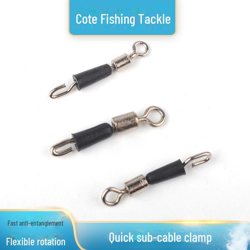 Quick Clip Anti-Tangle Swivel Connector with Eight-Shaped Ring and Opening Pin for Fishing