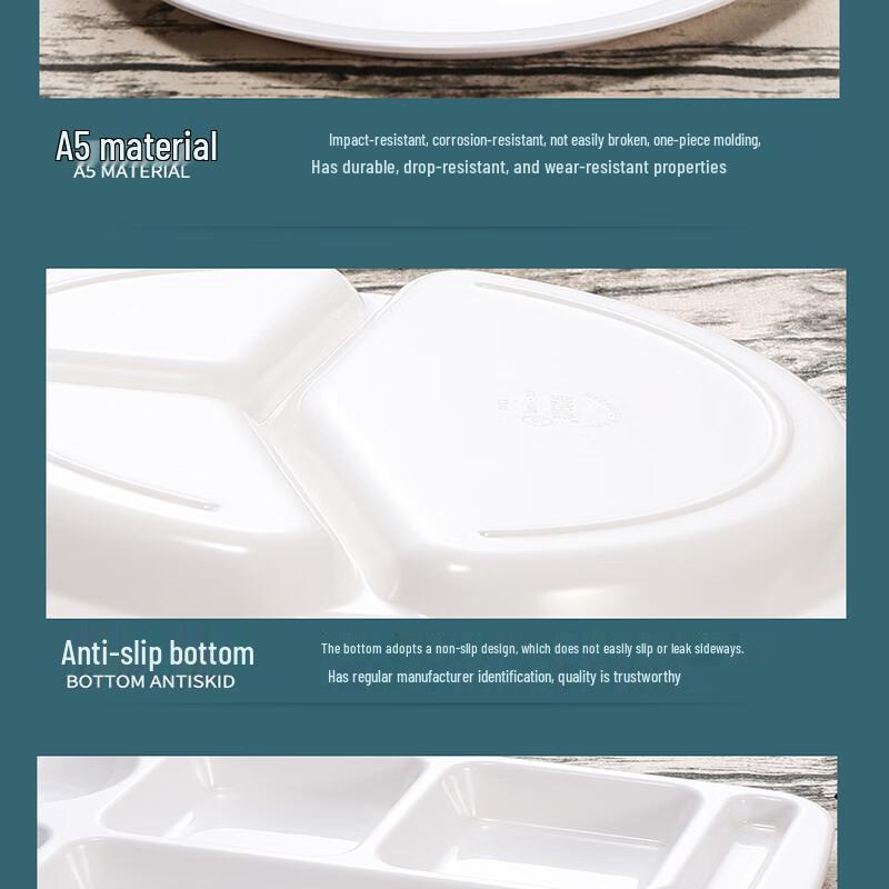 Shengjia Melamine 3-Compartment Canteen Plate