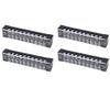 4 Pcs Terminal Block 15A 600V Dual Row Screw Terminal Barrier Strip for Bridge Lighting Tunnel Power Distribution 10