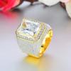 Новые европейские и американские бриллиантовые кольца, мужское кольцо с доминирующим квадратным цирконием