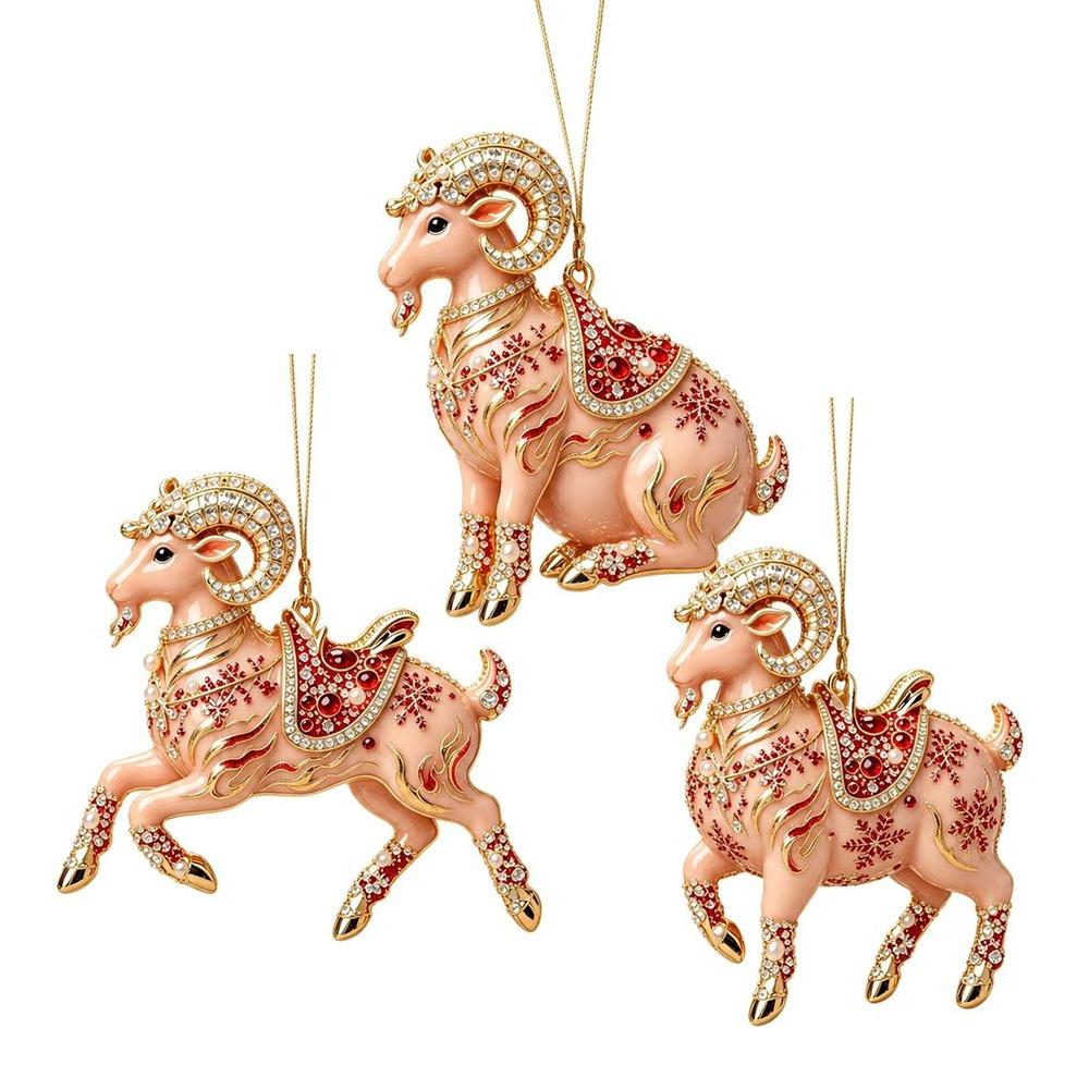 Acrylic Goat Pendant Shining Animal Hanging Decoration Zodiac Goat Souvenir Holiday Party Decor