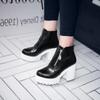 Fashion Black White Platform Ankle Boots for Women High Heels Boots Ladies Zip Autumn Winter Booties Woman Boots Shoes Ladies Shoes