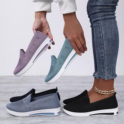 Женские сетчатые балетки, дышащие туфли на плоской подошве с круглым носком, повседневная удобная обувь для ходьбы, легкие мокасины, обувь для женщин