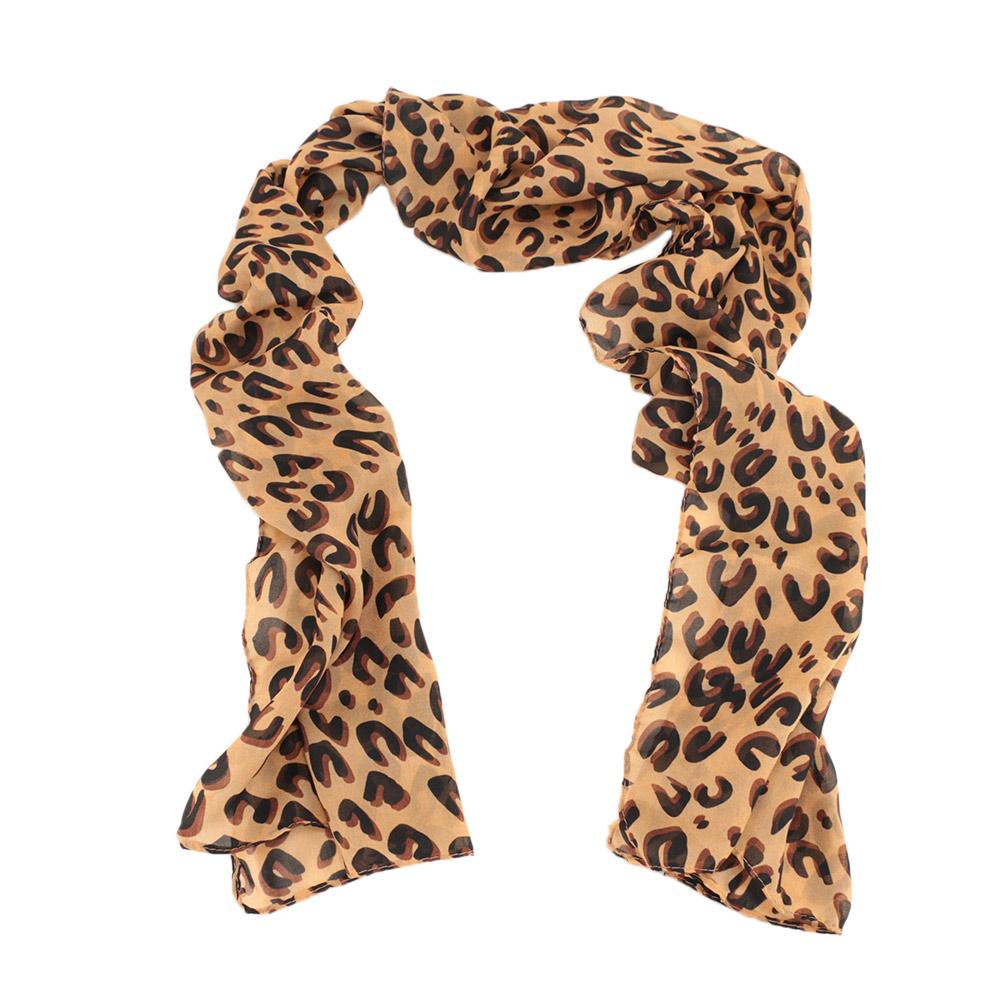 Hot Sexy New Chiffon Silk Georgette Gauz Long Style Stole Leopard Scarf Wrap Shawl Scarves