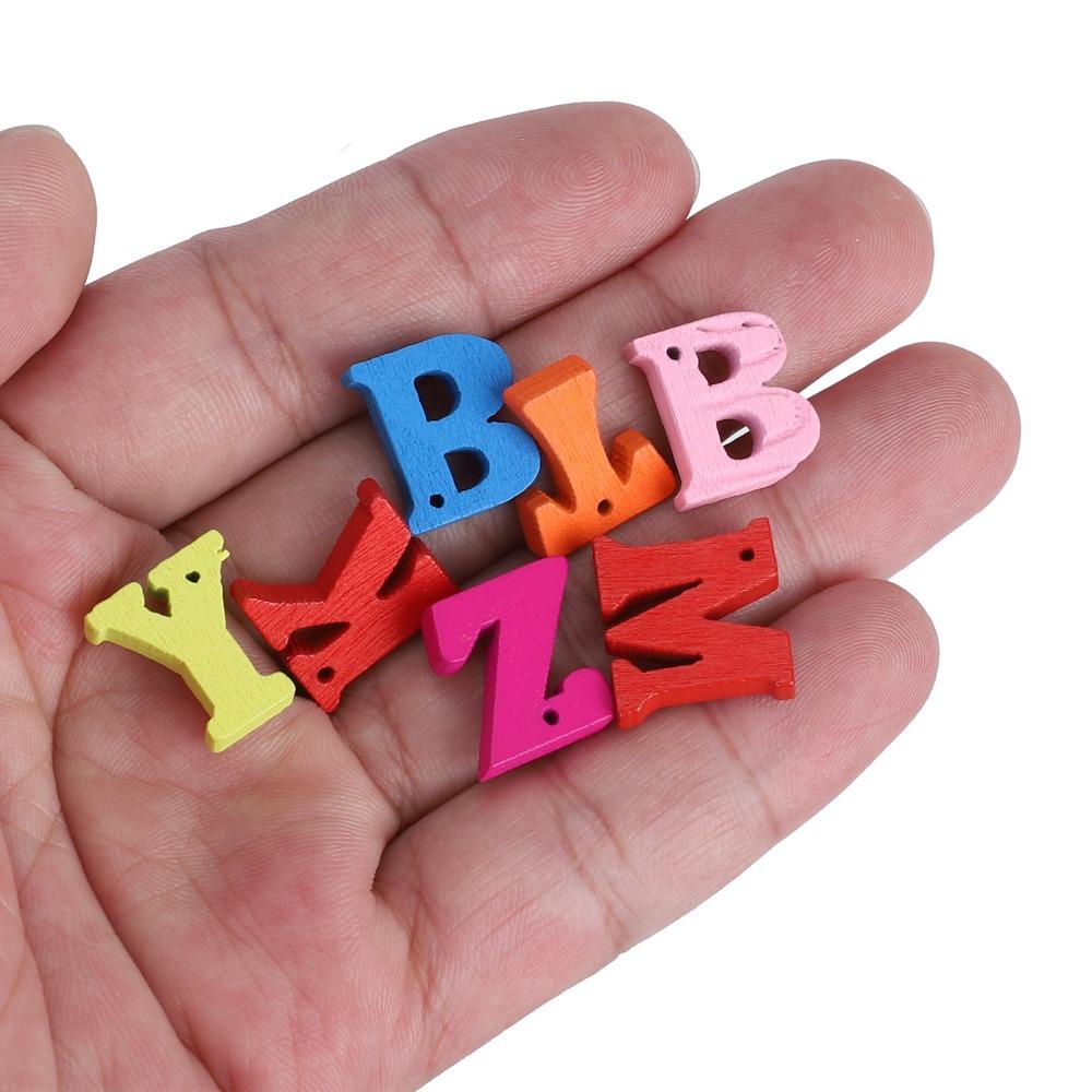 300pcs Mixed Colors Wooden Alphabet Assorted Colored Wooden Craft Letters  Wedding Decor
