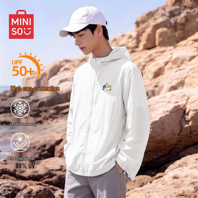 MINISO Мужская куртка с капюшоном из ледяного шелка для защиты от солнца