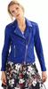 Women Blue Jacket Genuine Lambskin Leather Handmade Stylish Biker Motorcycle