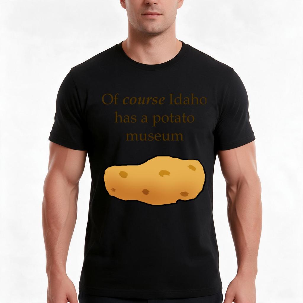 Idaho Potato Museum Tshirt Summer Casual Cotton Tee Oversized Streetwear Tops Vintage Graphic Print Loose Fit Short Sleeve