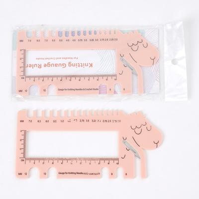 DIY линейка для вязания крючком пластиковая линейка игла для шерсти игла для свитера милая линейка-барашек линейка для измерения