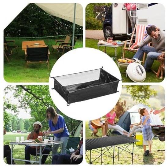 Camp table under storage bag folding pouch picnic portable basket hanging mesh camping gear organizer outdoor net bag.