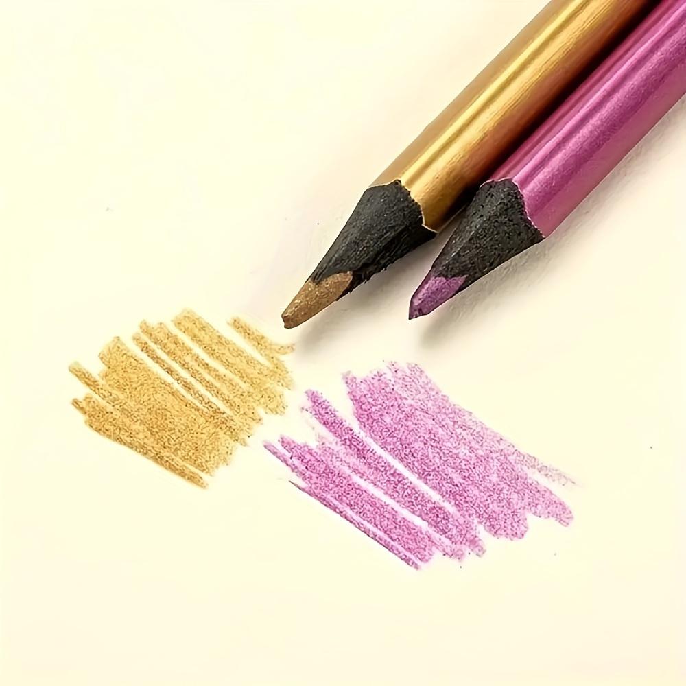 12pcs Vibrant Metallic Colored Pencils - Unleash Your Creativity With These Art Supplies