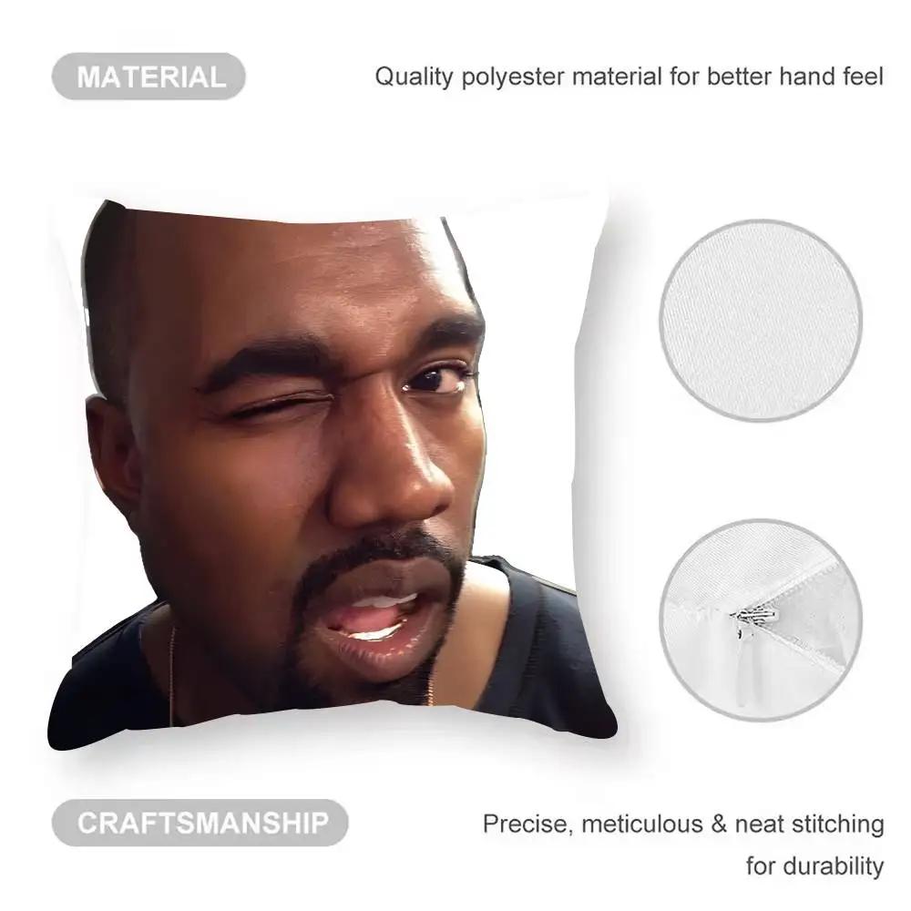 Cool Fun Funny K-Kanyes W-Wests Pillow Case Anti-Dustmite Pillowcase Invisible Zipper Silky Short Plush Sofa Cushion Cover