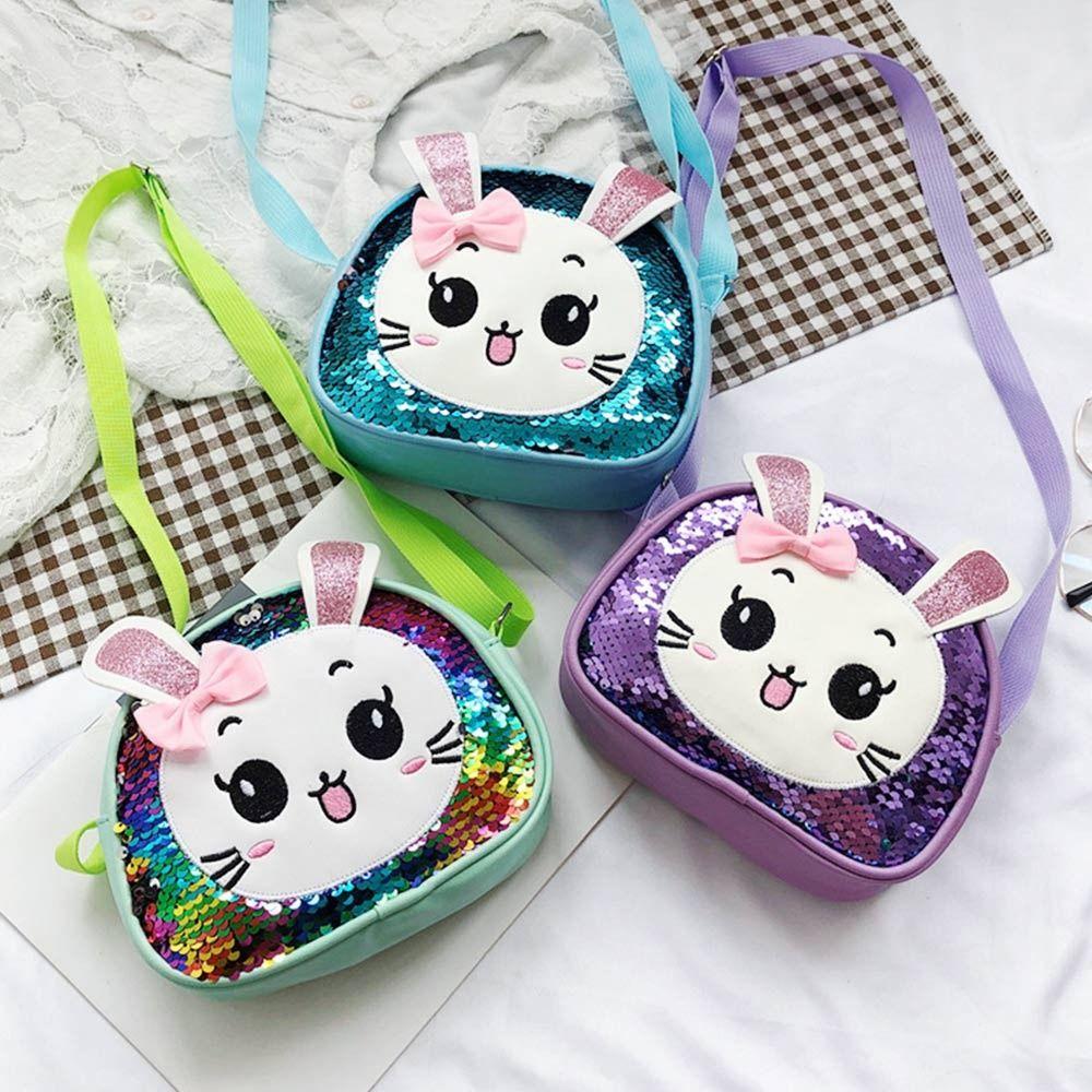 Милая искусственная кожа Маленькая принцесса с блестками Сумка для девочек Сумка через плечо Кошелек для монет