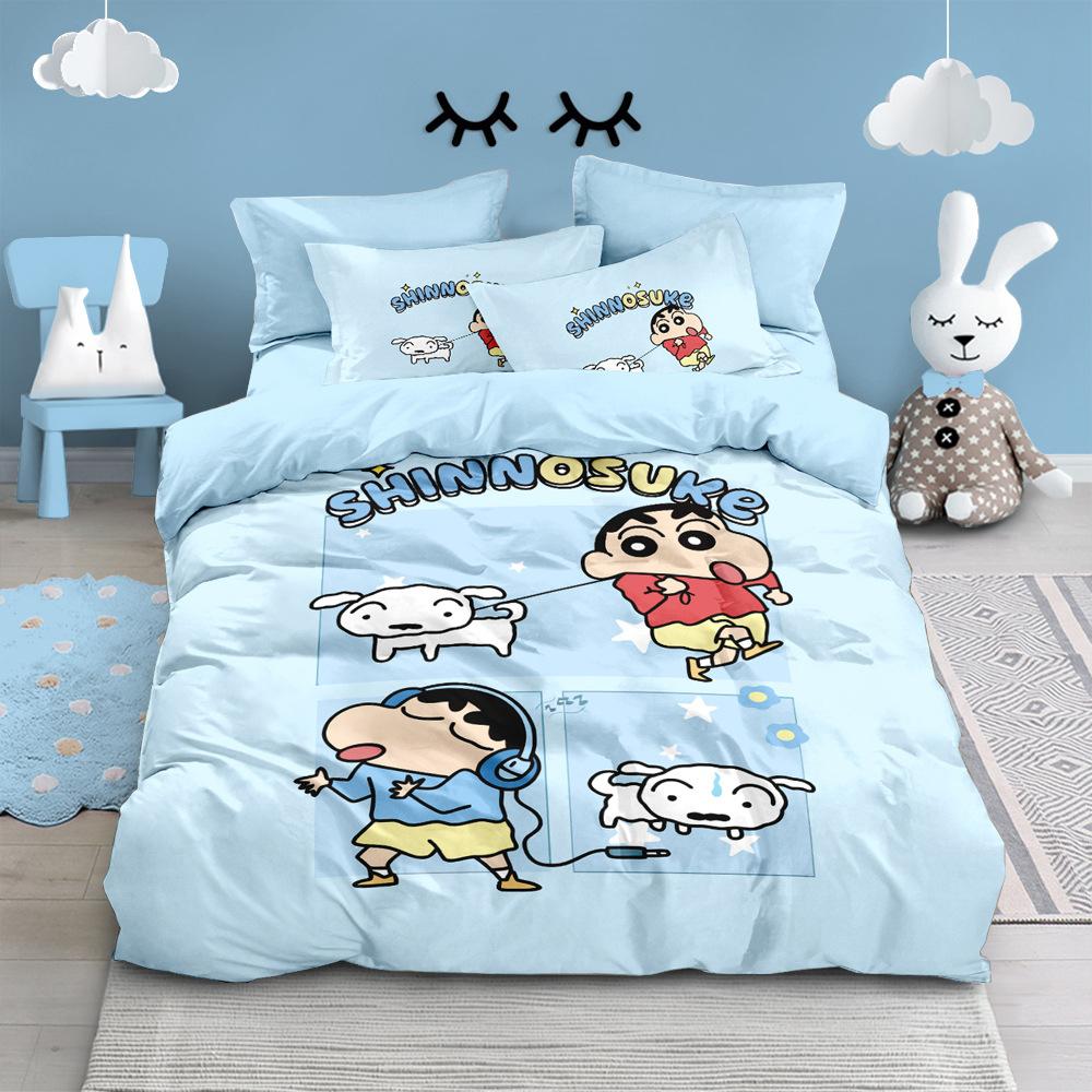 Anime Crayon-Shin-Chan Bedding Set 2/3Pcs Cartoon Hin-Chan Duvet Cover Pillowcase 3D Prints For Teens Children Quilt Cover