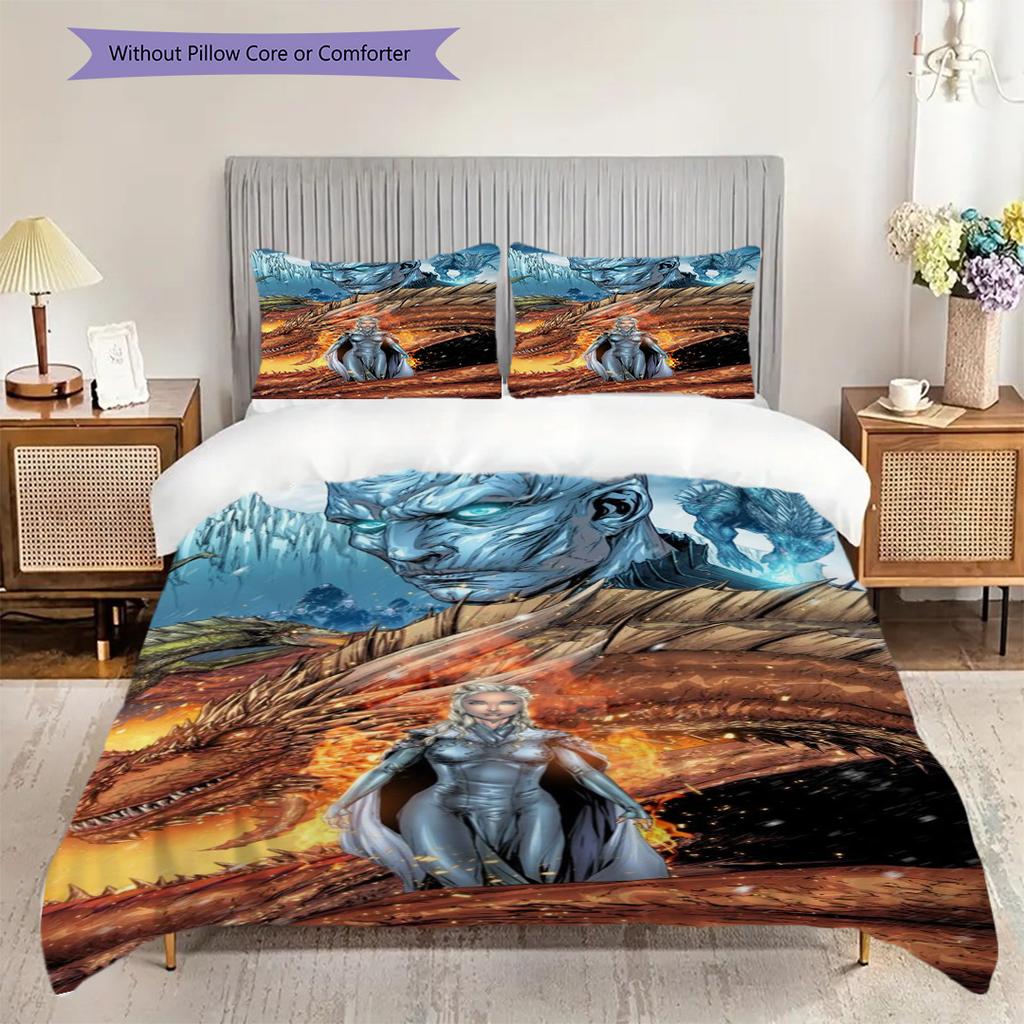 Power Intrigue Legacy Westeros Three-piece set (1 * duvet cover + 2 * pillowcase, without core) 2D Flat Soft and comfortable Bedding set