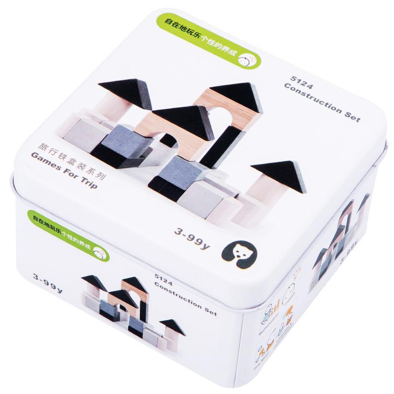 Игрушки из жестяной коробки Монтессори для детей 2-6 лет, головоломка для детей, просвещение, раннее образование, строительный блок, кубик Рубика, гироскоп, деревянная головоломка