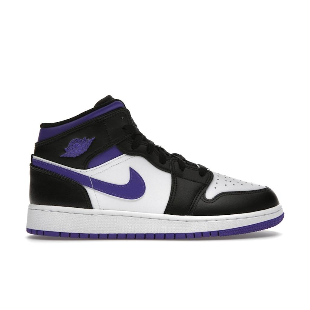 Кроссовки Air Jordan 1 Mid GS Dark Iris Purple Black White 554725-095