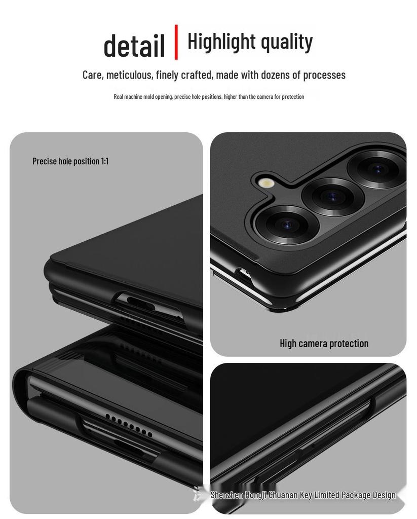 3D Зеркальный флип-кейс со подставкой для Samsung Z Fold7/Oppo Find N3