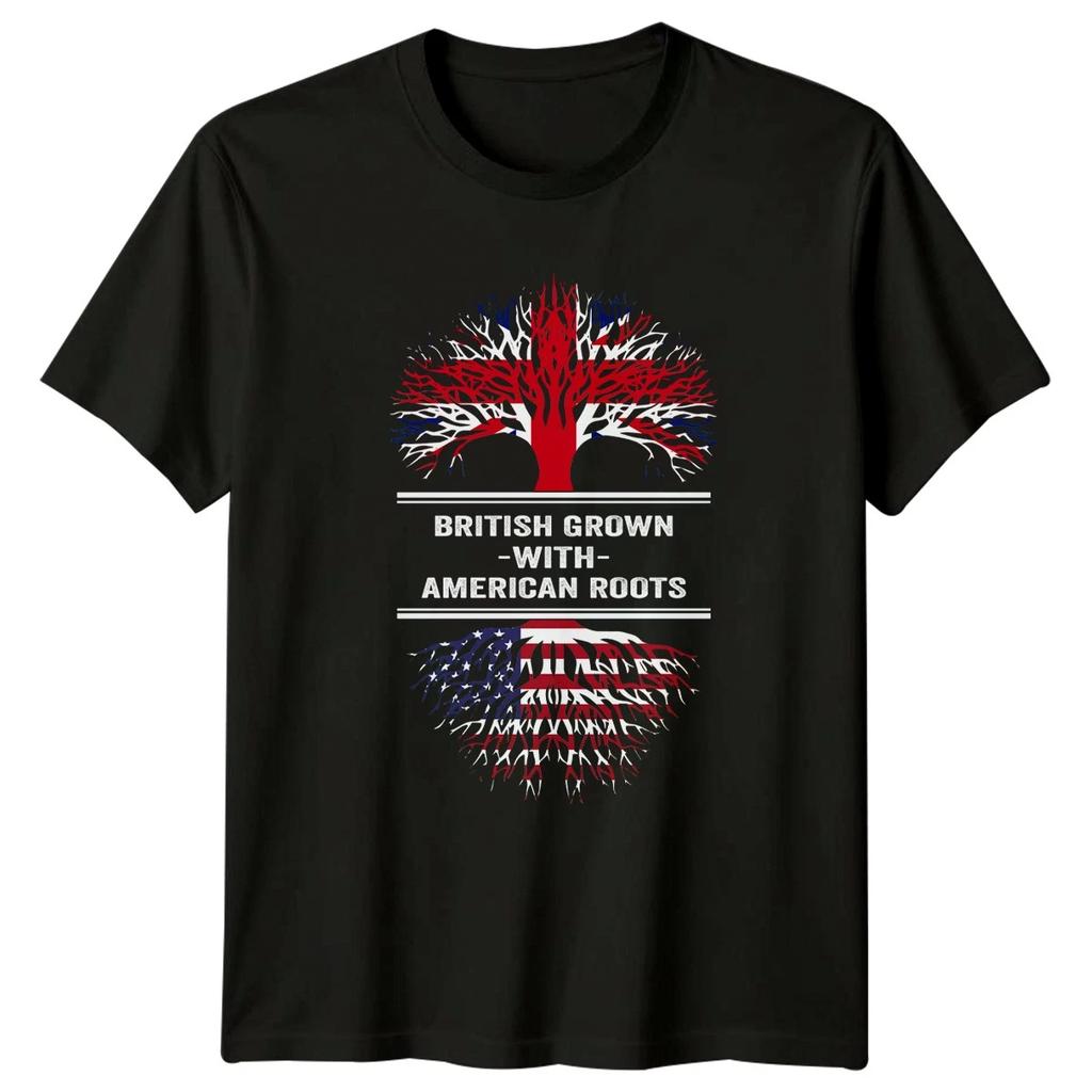 British Grown With American Roots T-Shirt British American Heritage Identity