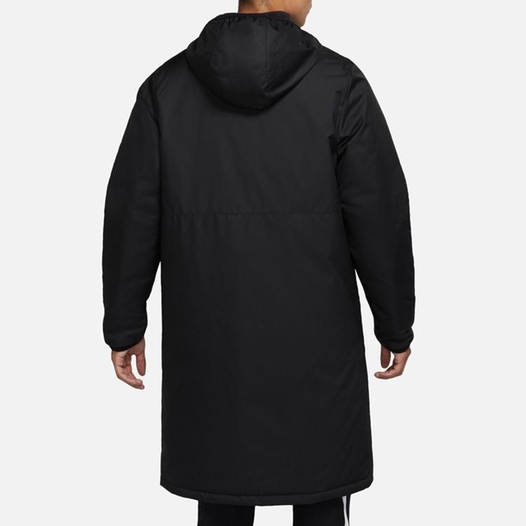 Nike Однотонная теплая хлопковая куртка средней длины с капюшоном, мужская верхняя одежда, черная CW6767-010