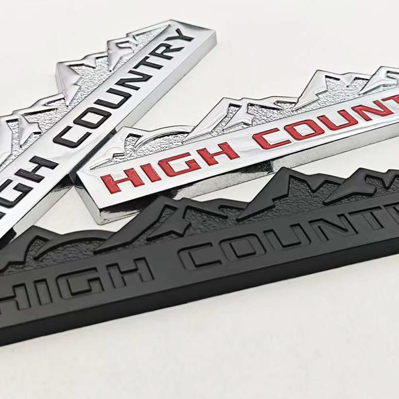 3D Metal Car Styling Logo HIGH COUNTRY Badge Emblem Decals For Chevrolet Jeep Dodge Ford Modified Snow Mountain Auto Accessories la2