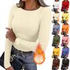 Женская и зимняя футболка с тонким низом, модный повседневный однотонный свитер с V-образным вырезом и длинным рукавом
