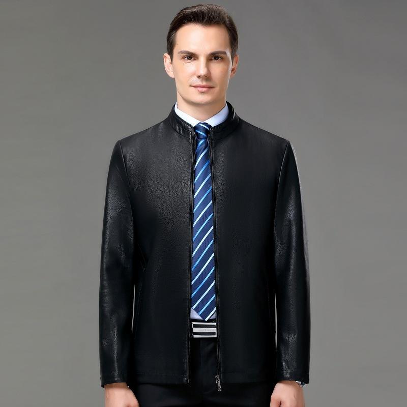 Мужские куртки из натуральной кожи для мужчин среднего и пожилого возраста, утепленные куртки из бархата, кожаные куртки больших размеров для пап среднего возраста