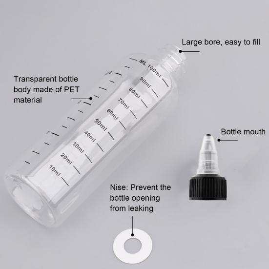Градуированные бутылки для выдавливания с колпачками-дозаторами Прозрачный пластиковый диспенсер для соуса, масла, краски, клея Герметичные многоразовые бутылки для приправ для кухни, рукоделия, лаборатории
