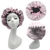 High Quality Custom Logo Long Sleeping Hat Satin Hair Bonnet with Snap and Wrap Silk Extra Large Bonnets
