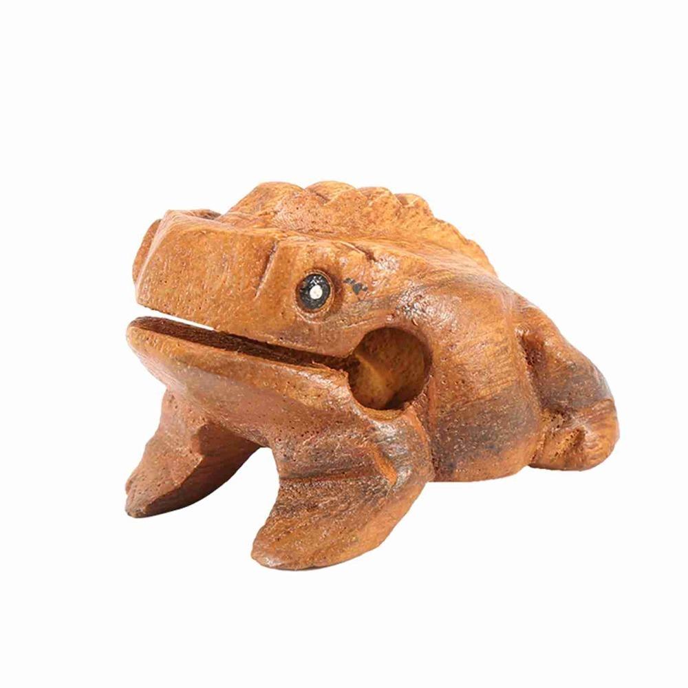 Wooden Wooden Lucky Frog Yeliow Solid Wood Carved Frog Personal Collection
