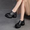 GKTINOO 2025 Spring Autumn Thick Sole Genuine Leather Shoes Comfortable Wedges Handmade Retro Women Shoes Slip On Pumps
