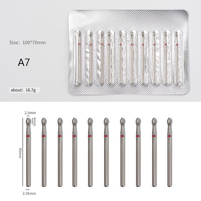10pcs Nail Drill Bit Rotary Electric Milling Cutters for Pedicure and Manicure, Files Cuticle Burr Nail Tools Accessories
