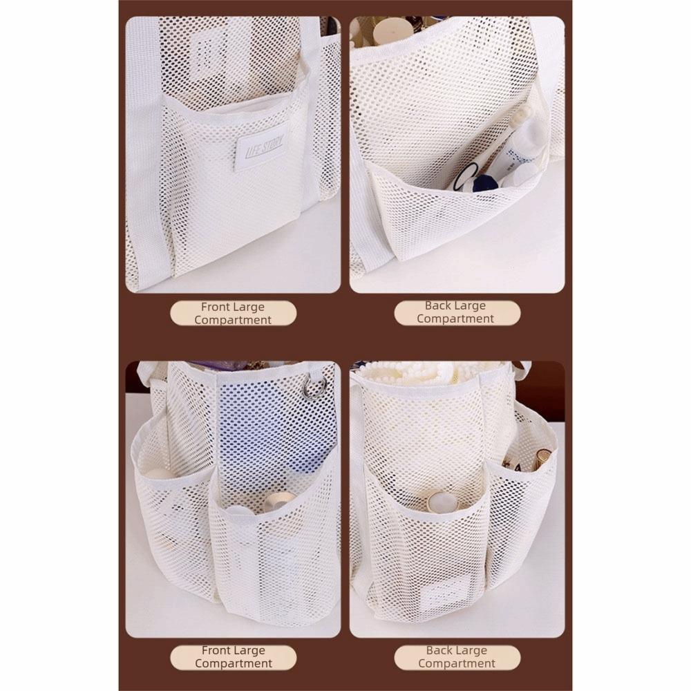 Internal Compartments Large Beach Tote Bag Multi-level Zoning Mesh Shower Bag  Travel