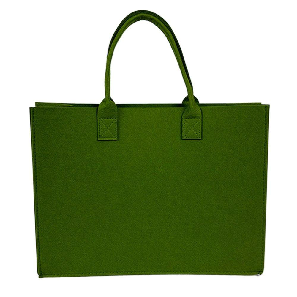 Casual Felt Shoulder Bag Large Capacity Solid Color Tote Bag Shopping Bag Woman Girls