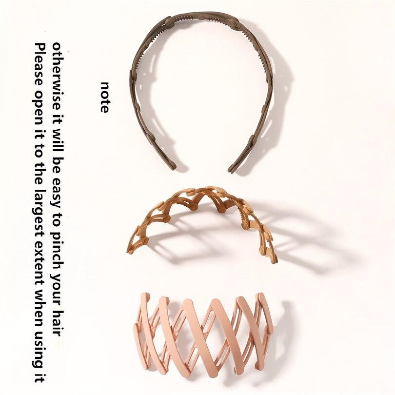 1 шт., телескопическая повязка на голову, портативная складная заколка для волос, женская волшебная повязка на голову с отверстием для волос с зубом, Нескользящие когти, аксессуары для волос