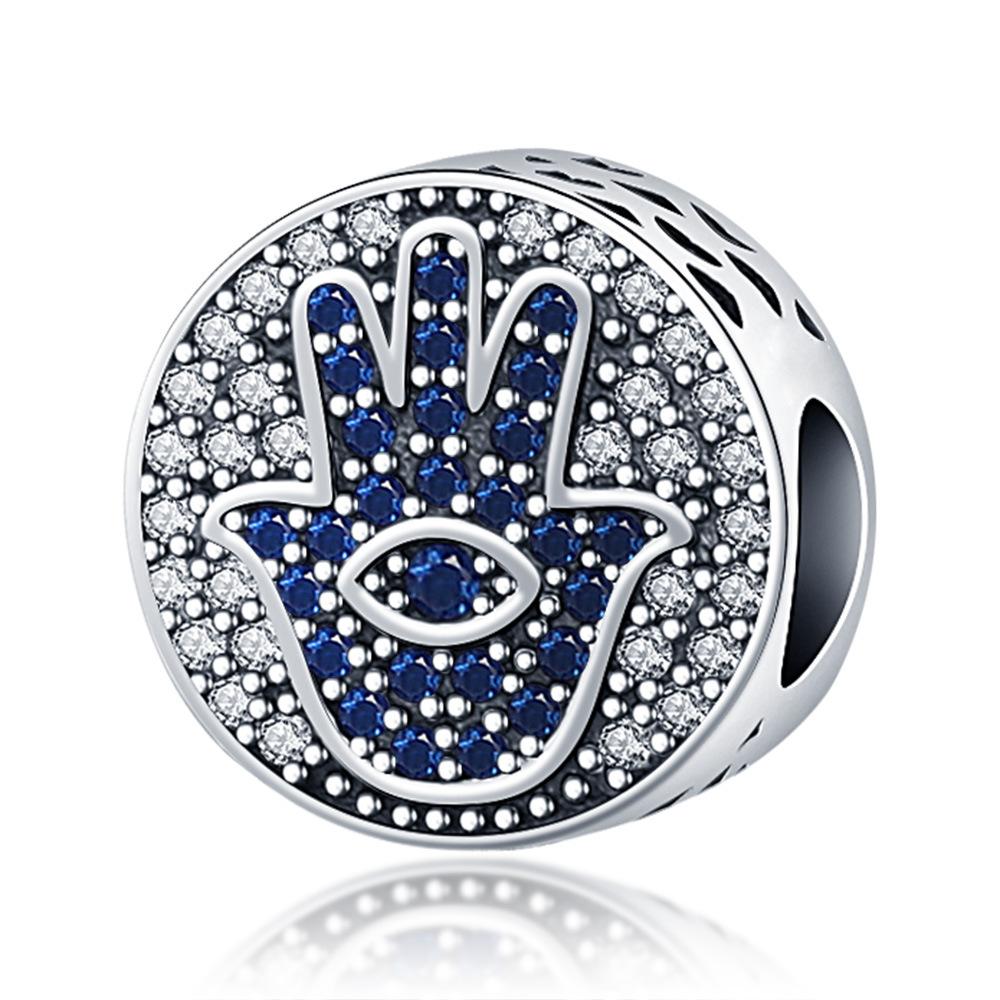 Evil Eye Beaded Bracelet Pendant with Zircon Blue Eye Bead Accessories Stylish Versatile Combination