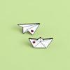 Love Heart Paper Plane Enamel Pins Dripping Oil  Cute   Childhood